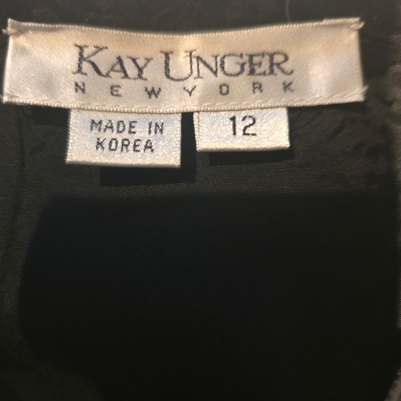 Kay Unger Silk Black Jacquard Maxi Skirt Women's 12 Formal Evening Wear Korea - Picture 3 of 9
